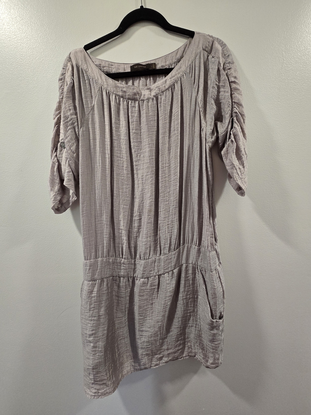 The Limited Light Gray Gauze Scoop-Neck Tunic - Size L